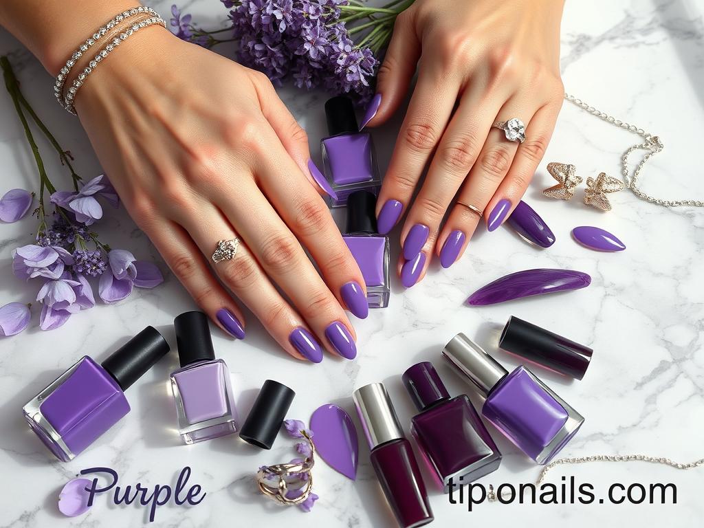 Purple nails polish